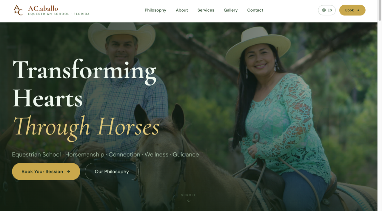 AC.aballo Equestrian School website
